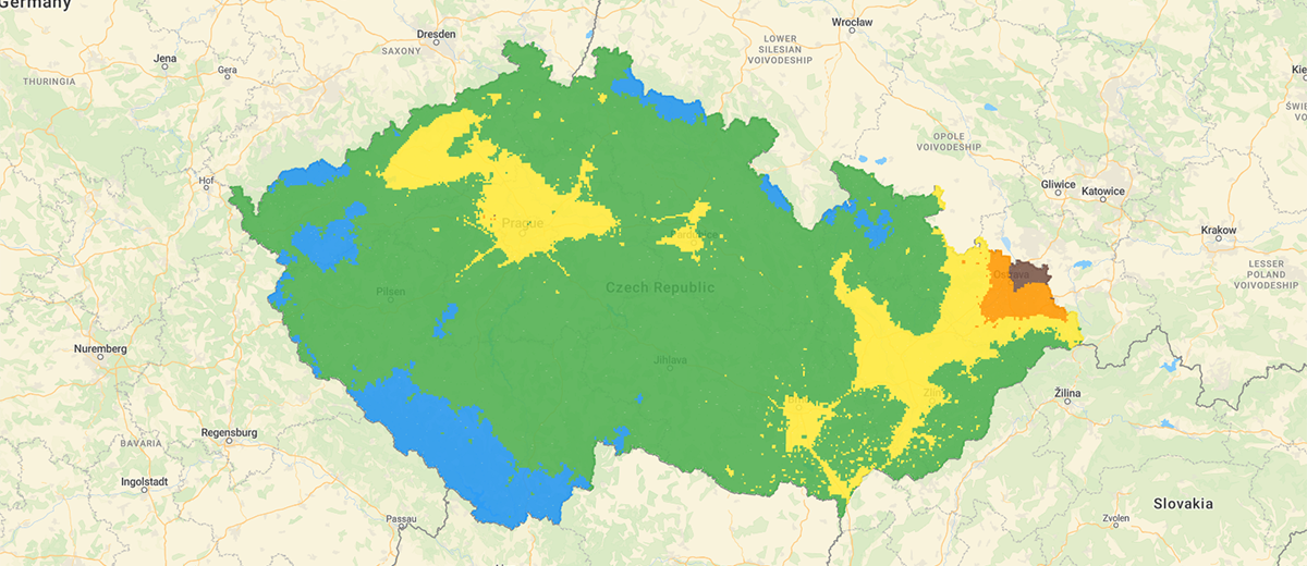Kvalita ovzduší v Česku podle PM10